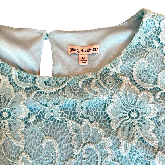 Juicy Couture Lace Shift Dress Blue Lined Womens Size Medium - Picture 8 of 11
